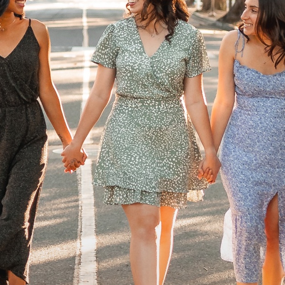 Green and White Polka Dot Dress